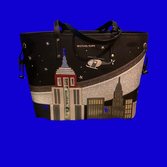 Michael kors Limited Edition Rare Nouveau Novelty Jet Set leathers Tote NWT - Picture 3 of 11